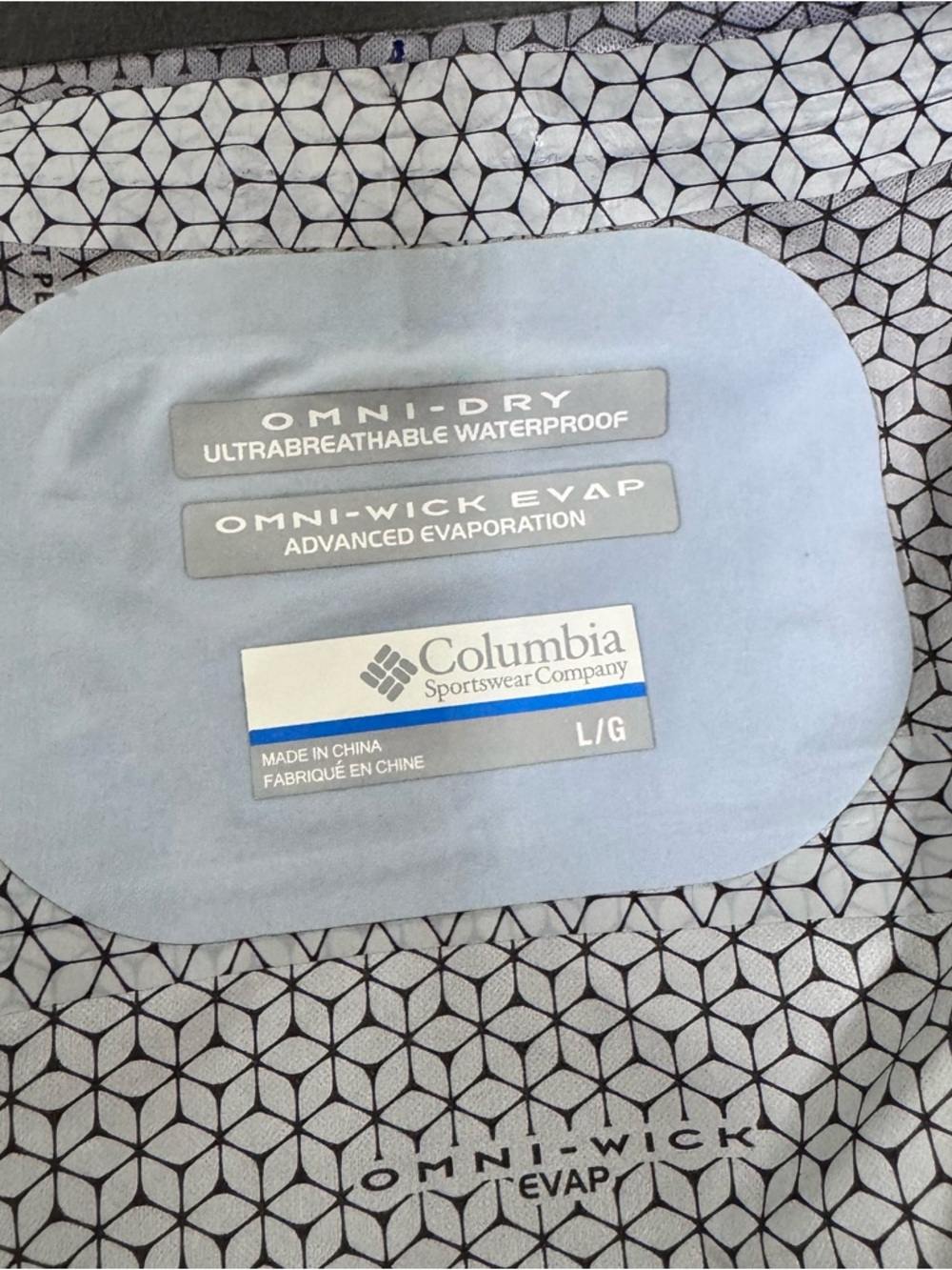 Columbia Omni-Dry Womens Jacket Hooded Waterproof Ski Shell Blue Gray Size L - Picture 13 of 15